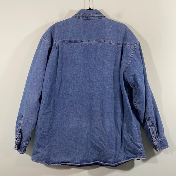 Vintage Levi's Men Blue Fleece Lined Button Up Denim Shirt Jacket Size L - Picture 9 of 9